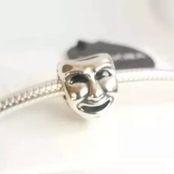 Pandora Theater Actor Mask Silver Bracelet Charm With Gift Pandora Box #113 - Picture 1 of 5